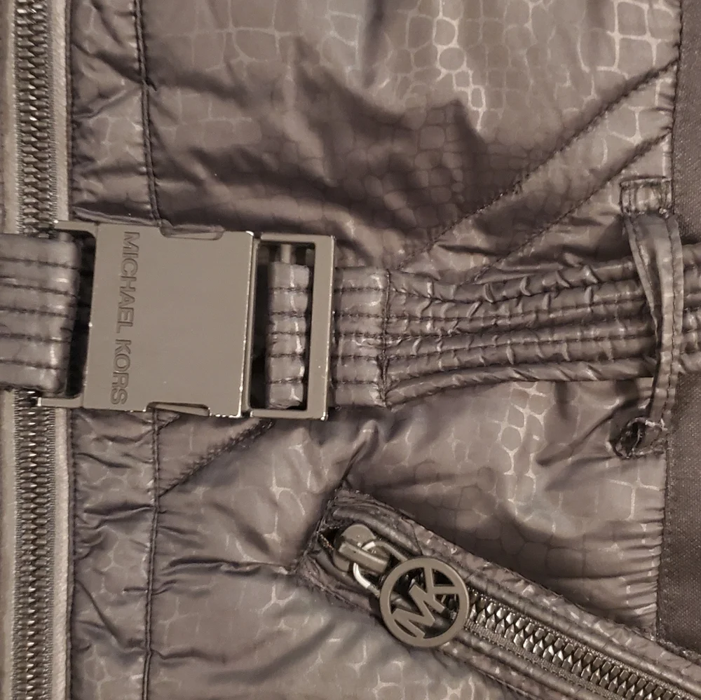 Michael Kors Mixed Media Black Puffer Coat - Picture 10 of 11